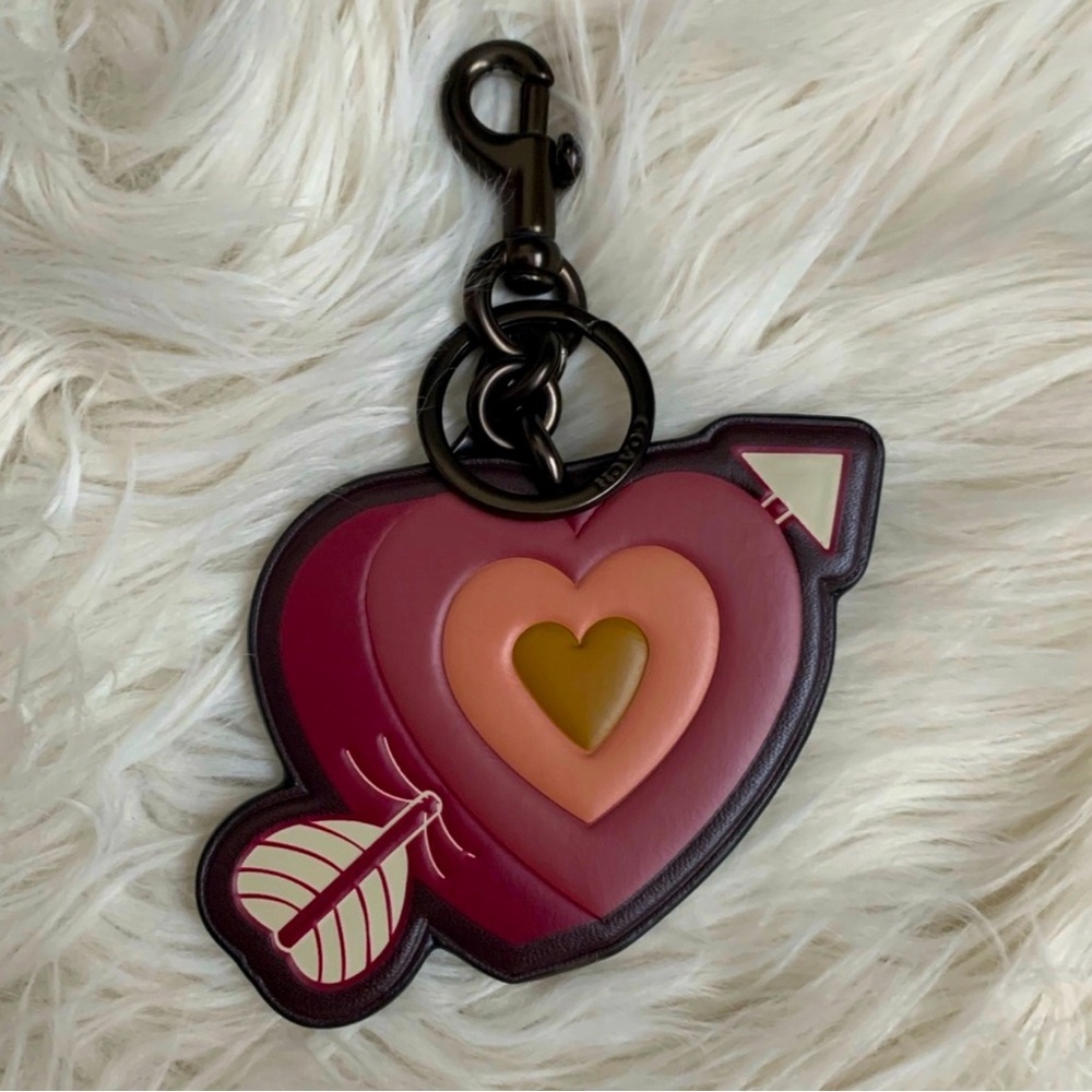 Coach Heart And Arrow Bag Charm - Picture 2 of 5